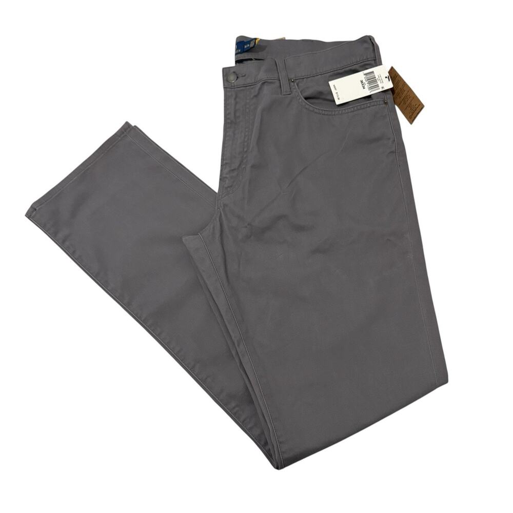 Polo Ralph Lauren Varick Slim Straight Stretch Chino Pants Mens Size 36x34 Gray
